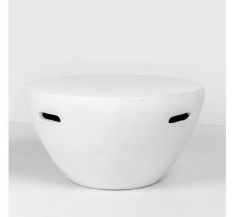 LITHOS CENTRAL COFFEE TABLE ΛΕΥΚΟ 68x68xH36cm
