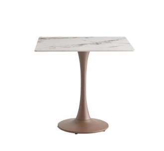COCOA ΤΡΑΠΕΖΙ ΑΣΠΡΟ ΜΑΡΜΑΡΟ 80x80xH75cm