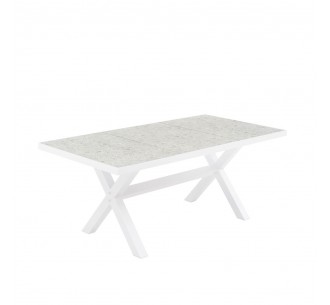 STABLE ΤΡΑΠΕΖΙ TERRAZZO ΛΕΥΚΟ 181x90,5xH75cm