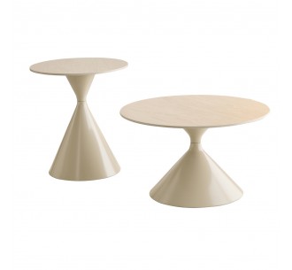 KNOT COFFEE TABLE SET 2ΤΕΜ CREAM 70x70xH40cm