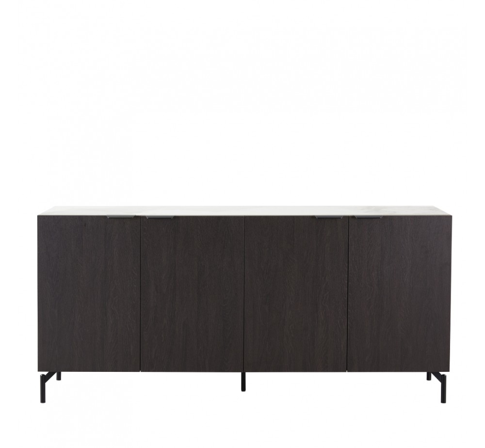 NOTTE ΜΠΟΥΦΕΣ ΜΑΥΡΟ ΛΕΥΚΟ ΠΕΤΡΑ 180x40,5xH84cm