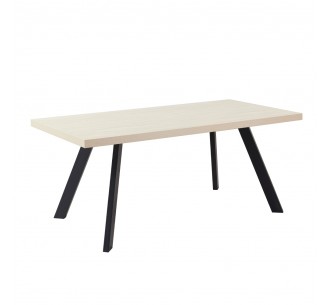 LITHOS ΤΡΑΠΕΖΙ BEIGE ΜΑΥΡΟ 180x90xH76cm