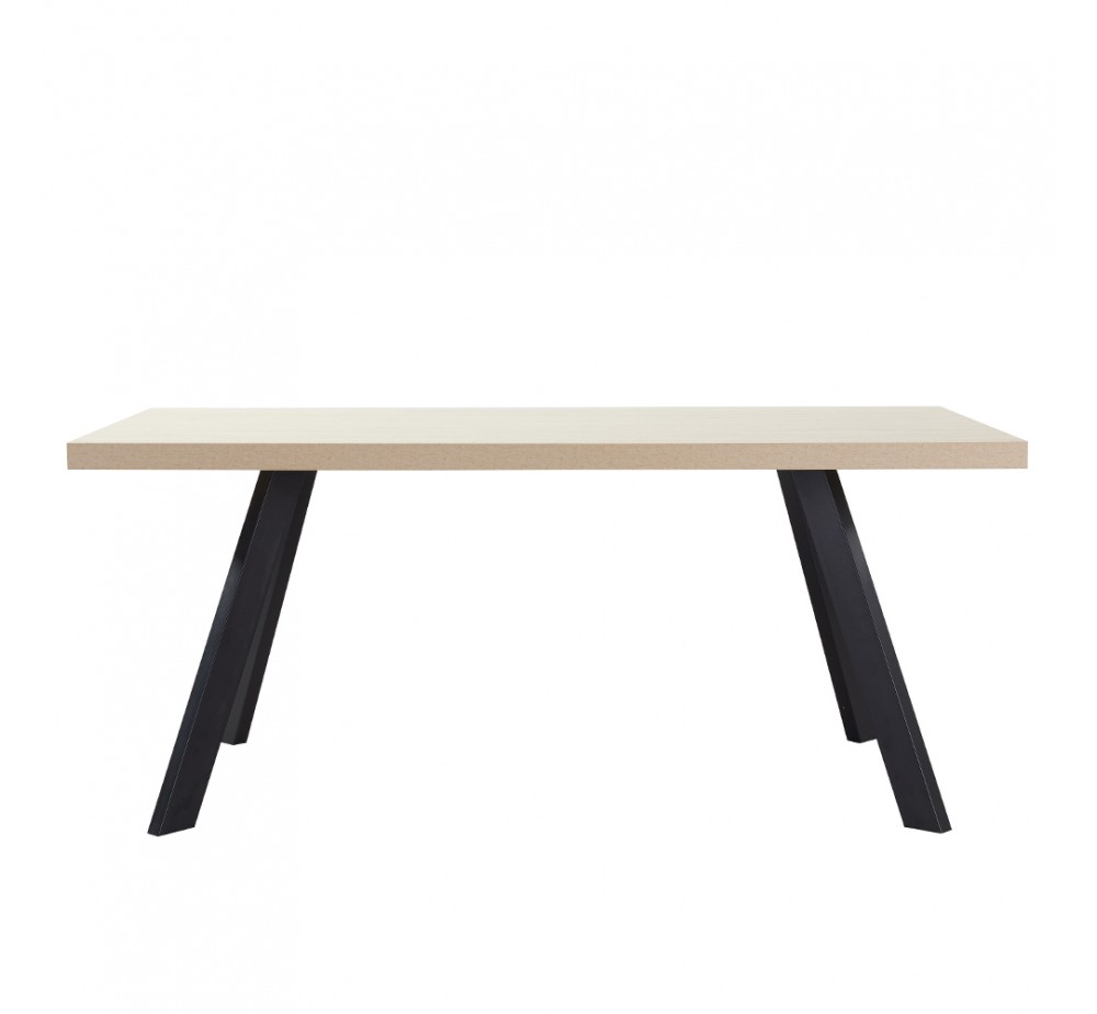 LITHOS ΤΡΑΠΕΖΙ BEIGE ΜΑΥΡΟ 180x90xH76cm