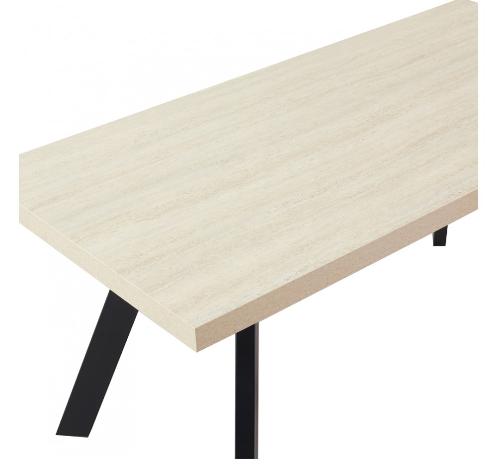LITHOS ΤΡΑΠΕΖΙ BEIGE ΜΑΥΡΟ 160x80xH76cm
