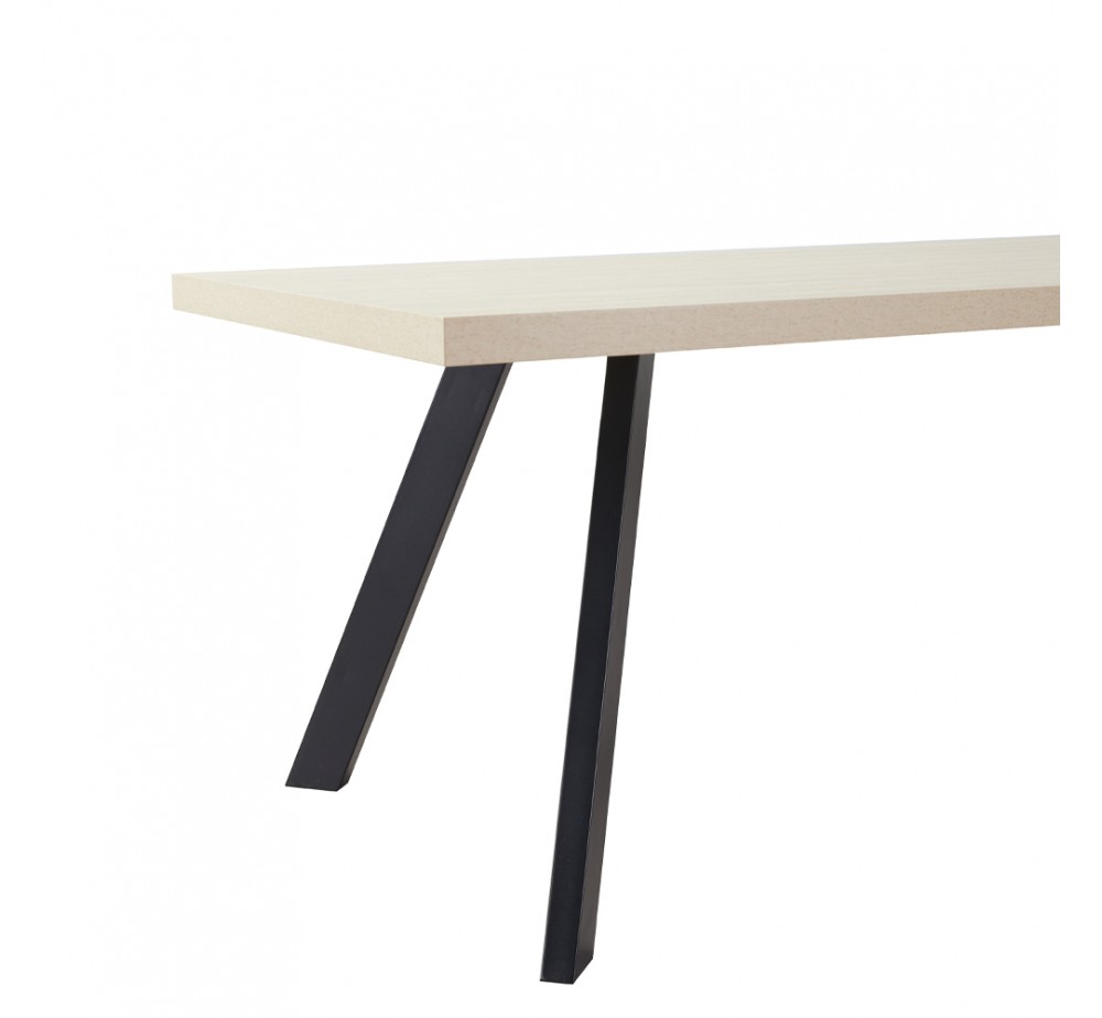 LITHOS ΤΡΑΠΕΖΙ BEIGE ΜΑΥΡΟ 160x80xH76cm