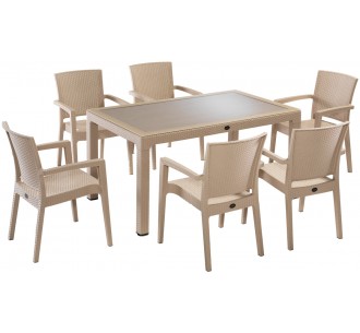 Defence dining table 150x90 7pcs/set by Novussi | Avant Garde