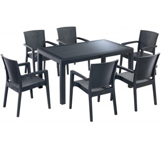Defence dining table 150x90 (7pcs/set - with or without glass)