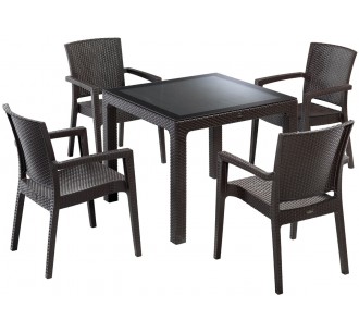Defence dining table 90x90 5pcs/set by Novussi | Avant Garde 2