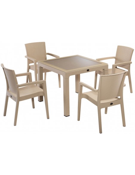 Defence dining table 90x90 5pcs/set by Novussi | Avant Garde