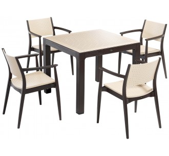 Seginus dinning table set 90x90cm