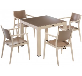 Ponte 90x90 dining table set