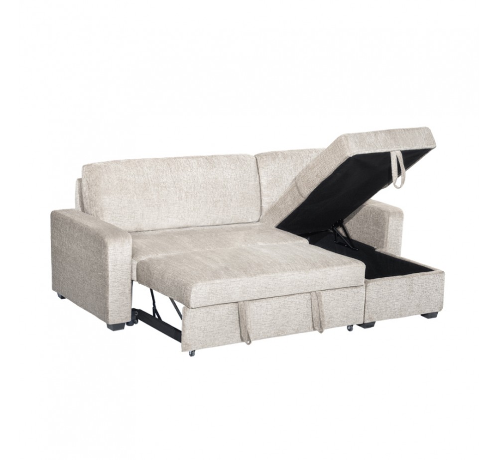 TRESOR ΚΑΝΑΠΕΣ ΚΡΕΒΑΤΙ ΓΩΝΙΑ ΑΝΑΣΤΡΕΨΙΜΗ OFF WHITE 223x145xH91cm