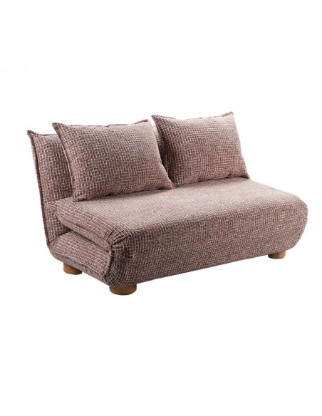 FUTON ΚΑΝΑΠΕΣ ΚΡΕΒΑΤΙ 2ΘΕΣΙΟΣ ΑΝΑΔΙΠΛΟΥΜΕΝΟΣ TERRACOTTA BEIGE ΜΕ PATTERN 141x87xH76cm