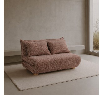 FUTON ΚΑΝΑΠΕΣ ΚΡΕΒΑΤΙ 2ΘΕΣΙΟΣ ΑΝΑΔΙΠΛΟΥΜΕΝΟΣ TERRACOTTA BEIGE ΜΕ PATTERN 141x87xH76cm 2