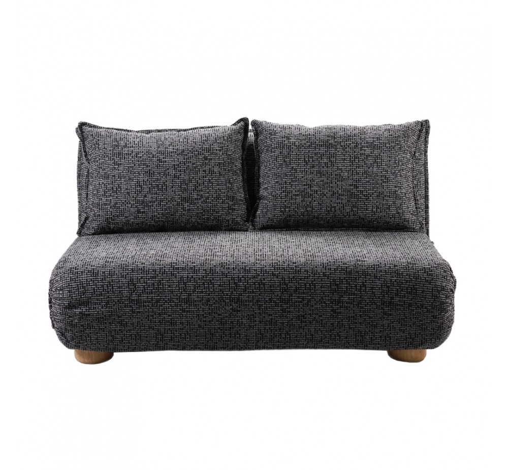 FUTON ΚΑΝΑΠΕΣ ΚΡΕΒΑΤΙ 2ΘΕΣΙΟΣ ΑΝΑΔΙΠΛΟΥΜΕΝΟΣ ΓΚΡΙ ΜΑΥΡΟ ΜΕ PATTERN 141x87xH76cm