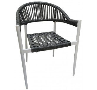 Analia aluminum rope look wicker armchair