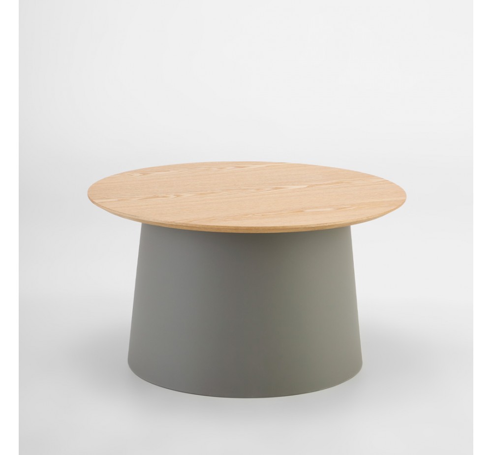 ZENTRA COFFEE TABLE ΦΥΣΙΚΟ ΓΚΡΙ 70x70xH39cm