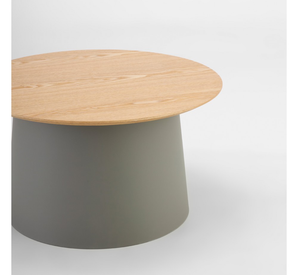 ZENTRA COFFEE TABLE ΦΥΣΙΚΟ ΓΚΡΙ 70x70xH39cm