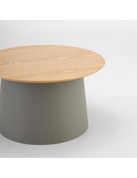 ZENTRA COFFEE TABLE ΦΥΣΙΚΟ ΓΚΡΙ 70x70xH39cm