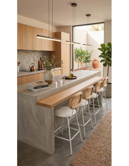 Mila Η65 metal stool with straw | 2 years warranty - Avant Garde