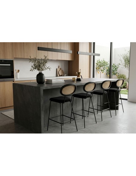 Mila Η65 metal stool with straw | 2 years warranty - Avant Garde