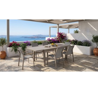 Valetta aluminum set with extendable table - 2 years guarantee | Avant Garde