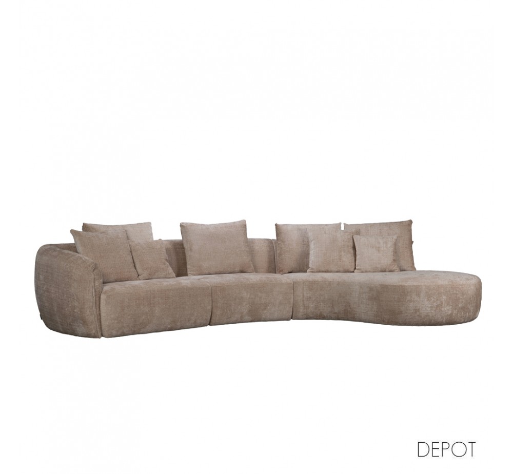 CURVO SOFA CORNER RIGHT BEIGE CREMONA 14 412x162xH92cm