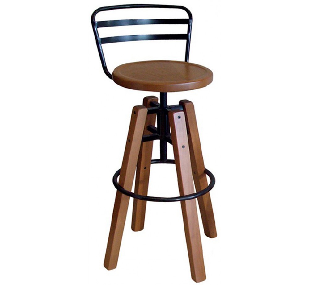 Barock wooden barstool with back rest - 2 years guarantee | Avant Garde