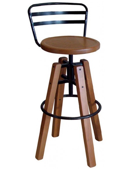 Barock wooden barstool with back rest - 2 years guarantee | Avant Garde