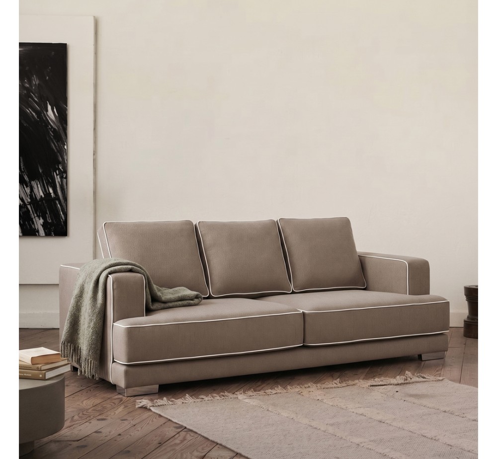 Mare 3seater Upholstered Sofa Mocca 231x100x91cm