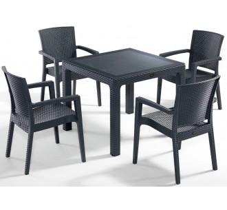 Defence dining table 90x90 (5pcs/set - with or without glass)