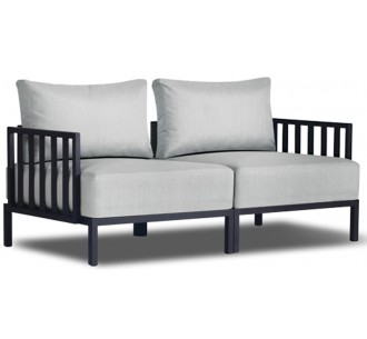 Slim stripe two-seater sofa