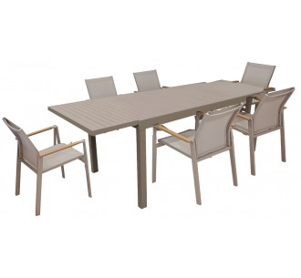 Valetta aluminum 7pcs set with extendable table