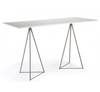 Glitter metal bar table with laminated top